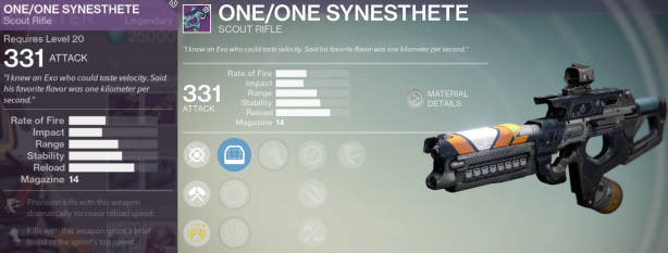 Destiny House of Wolves one synesthete scout rifle